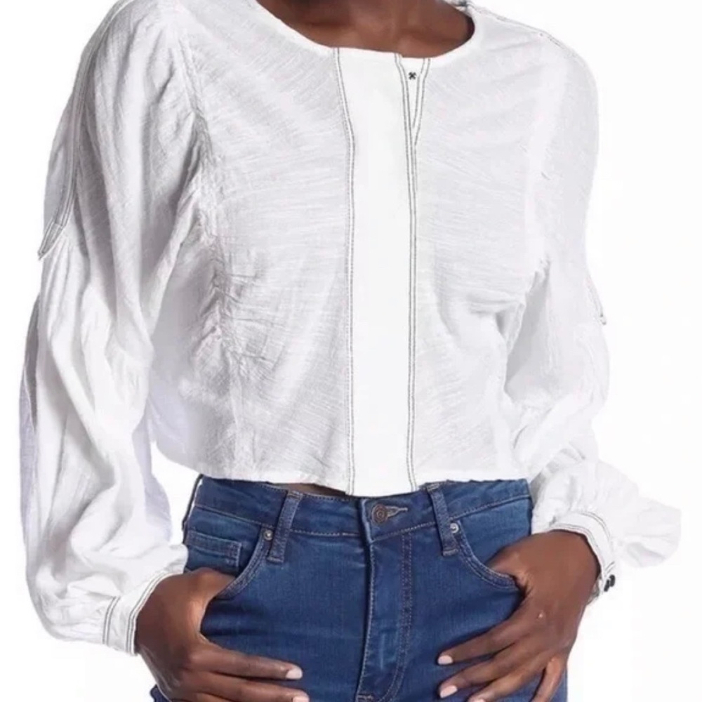 Free People White Crop Top